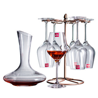 洛娜（RONA）红酒杯套装欧洲进口酒具礼盒470ml水晶杯*6（赠国产醒酒器1500ml+酒架）