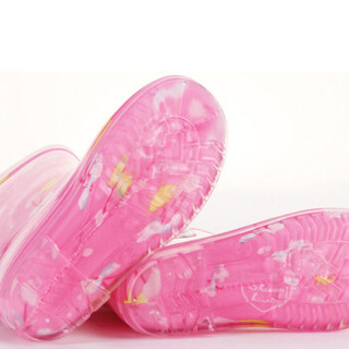 凯蒂猫（HELLO KITTY）女童卡通中筒防滑胶鞋小孩雨鞋 KT60002粉红色 33码