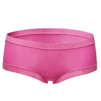 莫代尔 女式内裤蕾丝纯色莫代尔三角裤4条  玫红+杏色+粉色+浅紫  礼盒装   L(165/90)