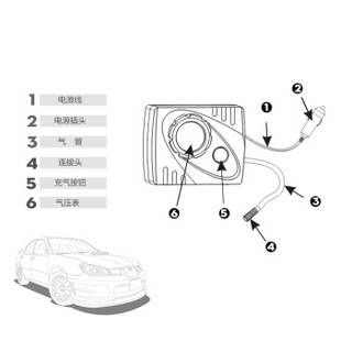 途马（TOURMAX）充气机 迷你车载 汽车轮胎充气机 厂商直发 支持定制 D02B