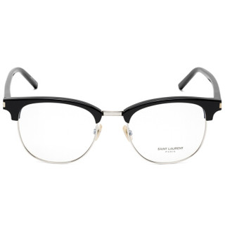 圣罗兰Saint Laurent eyewear男款光学镜架 板材嵌金属半框近视眼镜 SL 104-001 黑板材+银灰色金属镜框 52mm