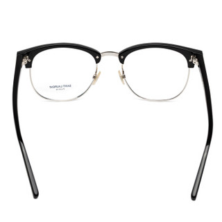 圣罗兰Saint Laurent eyewear男款光学镜架 板材嵌金属半框近视眼镜 SL 104-001 黑板材+银灰色金属镜框 52mm