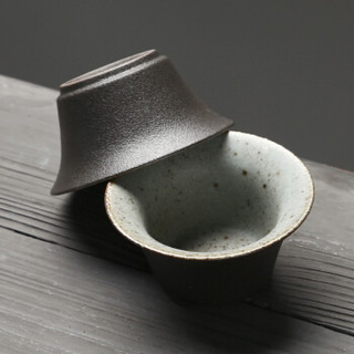 苏氏陶瓷（SUSHI CERAMICS）整套茶具粗陶黑炭沙功夫茶杯子茶具套装带礼盒（三才盖碗）