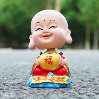 小和尚摆件摆饰 bhs01 汽车用品内饰装饰品 可爱公仔弥勒佛 平平安安