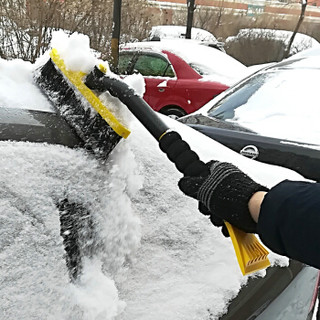 趣行 雪清灵AX-21二合一加强型冰雪铲 加强金属杆56cm长 加宽双排毛刷汽车除霜除冰除雪工具