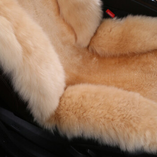 南极人（nanjiren）羊毛坐垫 冬季汽车坐垫套 毛垫车垫羔羊皮中长毛单座垫坐垫 冬季汽车前排单座单片 驼色