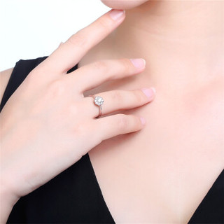 鸣钻国际 星空 白18k金钻戒 钻石戒指结婚求婚女戒 情侣对戒女款 ZSJ146 共约45分