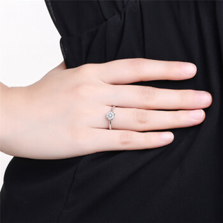 鸣钻国际 星空 白18k金钻戒 钻石戒指结婚求婚女戒 情侣对戒女款 ZSJ146 共约45分