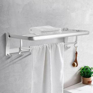 希箭（HOROW） 太空铝毛巾架浴巾架浴室挂件套装 免钉拉丝亮光太空铝6件套 LZ6A-5321