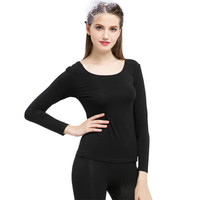 Plandoo 帕兰朵 秋衣秋裤女士莫代尔弹力基础修身打底美体内衣套装 黑色 M