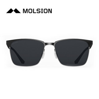 陌森（Molsion）MS7025 太阳镜男 方框墨镜驾驶镜 C11哑黑色