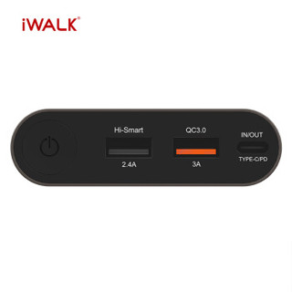 爱沃可（iWALK）20000毫安手机移动电源双向快充大容量双口充电宝 支持switch/苹果笔记本PD协议/QC3.0设备