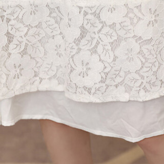 一塘晨新款女装秋装潮韩版简约纯色V领中长款连衣裙 S81Q0123LA7L 白色 L