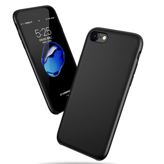 瓦力（VALEA）苹果8/7手机壳iPhone8/7保护套 4.7英寸液态硅胶加绒全包防摔软壳 静谧黑