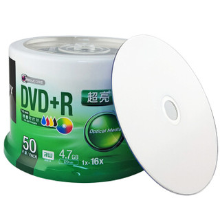 索尼（SONY）DVD+R 光盘/刻录盘 16速4.7G 桶装50片 空白光盘 可打印