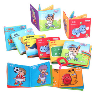 贝恩施(beiens)儿童益智玩具 宝宝6本布书婴幼儿启蒙学习早教布书套装A10
