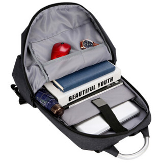 NBC 双肩电脑包15.6英寸商务防水笔记本背包 时尚休闲充电旅行书包 NB400M 时尚灰色