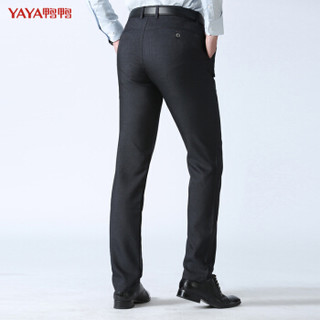鸭鸭（YAYA）西裤男商务正装裤修身长裤子抗皱免烫 灰色西裤 深灰色 35