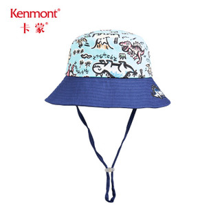 卡蒙（Kenmont）km-4620 3-6岁宝宝渔夫帽夏薄款儿童遮阳帽大檐帽纯棉可折叠盆帽男孩 天使蓝 均码 52cm