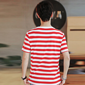 YUZHAOLIN 俞兆林 男士时尚简约圆领条纹字母短袖T恤  A158-1T23