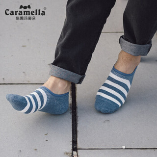 caramella夏季薄款男士隐形袜休闲运动短袜子透气浅口棉袜 53524牛仔蓝 均码