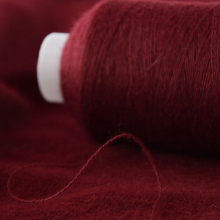 牧心 毛线 羊绒线 26/2中细线 手编机织均可 婴儿宝宝毛线 围巾线Z02 深秀红