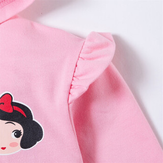 迪士尼（Disney）外套女童新款宝宝带帽前开扣白雪公主休闲上衣181S959 粉色 3岁/身高100cm