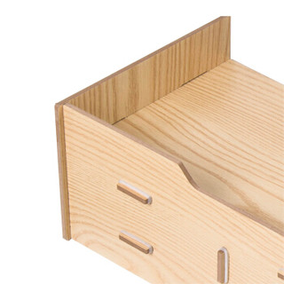 金隆兴（glosen）多功能木质桌面收纳盒文件置物架办公整理架 木纹色