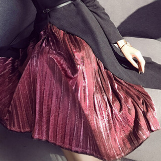 YUZHAOLIN 俞兆林  新品韩版休闲时尚假两件连衣裙女 YWQZ188367 玫红色M