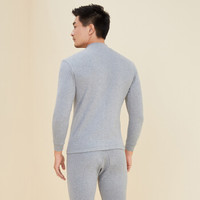 YOUR SUN 宜而爽 保暖内衣男士中半高领薄款秋衣秋裤打底保暖内衣套装 CA56 浅麻灰 XL/175