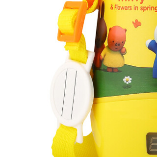 米菲（MIFFY）水杯 儿童不锈钢吸管保温水壶幼儿园宝宝手柄背带两用学饮杯子带温度显示 290ML MF-3484 黄色