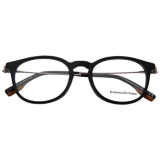 Zegna 杰尼亚 男款黑色镜框枪色镜腿光学眼镜架眼镜框 EZ5125-F 001 50MM