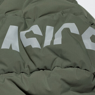 ASICS 亚瑟士 女式保暖长款羽绒服 连帽夹克 2032A348-001 绿色 S