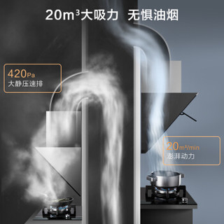 美的（Midea）油烟机 侧吸式 自动开合拢烟  800mm小巧机身 直驱速排 20立方大风量 CXW-280-J53