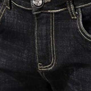 金盾（KIN DON）牛仔裤 新款男士时尚百搭复古弹力直筒长裤B235-843黑色33