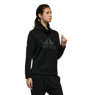 adidas 阿迪达斯 女子 型格系列 CREW MESH BOS 运动 套头衫 DT2366  黑色  L码