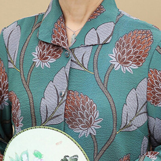 俞兆林 2019新款中老年女装奶奶装大码休闲印花外套 YWWT188559  绿色 XXXL