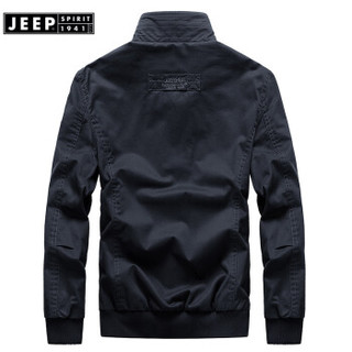 JEEPSPIRIT吉普 2019春秋季新品 型男式夹克 男款大码夹克外套  RSC1671卡其 2XL