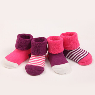 馨颂 婴儿袜子宝宝短筒袜新生儿袜子四双装 R025F3 黄色 16-18(L)(1-3岁)
