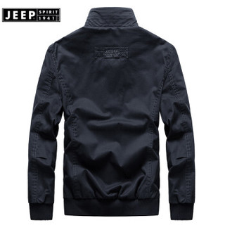 JEEPSPIRIT吉普 2019春秋季新品 型男式夹克 男款大码夹克外套  RSC1671黑色 3XL
