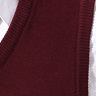 卡帝乐鳄鱼（CARTELO）马甲 男士时尚休闲V领羊毛衫背心马甲C416-1-A33酒红色XL