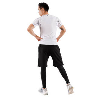 FANDIMU 范迪慕 健身服运动套装四件套健身衣紧身压缩衣男女训练跑步服 FNZ9001-白色拼线-短袖四件套-M