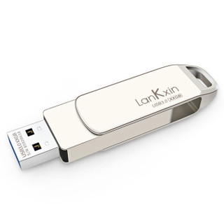 兰科芯 （LanKxin）32GB USB3.0 U盘 AMG 银色 全金属旋转款式通用高速优盘