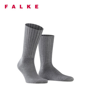 FALKE 德国鹰客 Nelson羊毛罗纹防滑舒适袜口保暖休闲中筒男袜 灰色dark grey 39-42 14497-3070