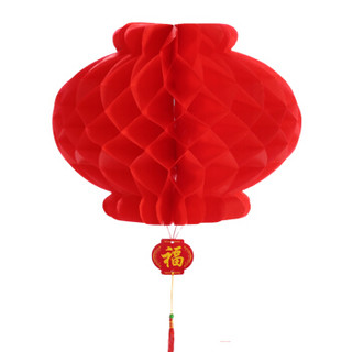 蒂利仕 婚庆节庆 传统大红塑纸灯笼十个装新年春节结婚开业挂饰可折叠防水防晒装饰用品 32cm10个装