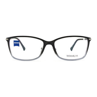 ZEISS蔡司镜架 光学近视眼镜架 男女款板材+钛商务休闲眼镜框全框 ZS-70009-F921渐变黑框黑色腿54mm