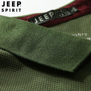 吉普 JEEP 男士Polo衫 短袖T恤男翻领棉质宽松半袖大码青年Polo衫 8078 黑色 2XL