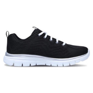 SKECHERS 斯凯奇 LIFESTYLE系列 女款绑带休闲跑步鞋 12615-BKW 黑色 37