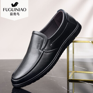 Fuguiniao 富贵鸟 男士商务休闲头层牛皮鞋舒适套脚鞋 S994335