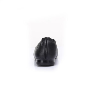 CAMEL 骆驼 女士 文艺舒适牛皮方头套脚单鞋 A915046183 黑色 39